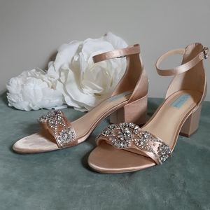 Betsey Johnson Something Blue Mel rhinestone heels
